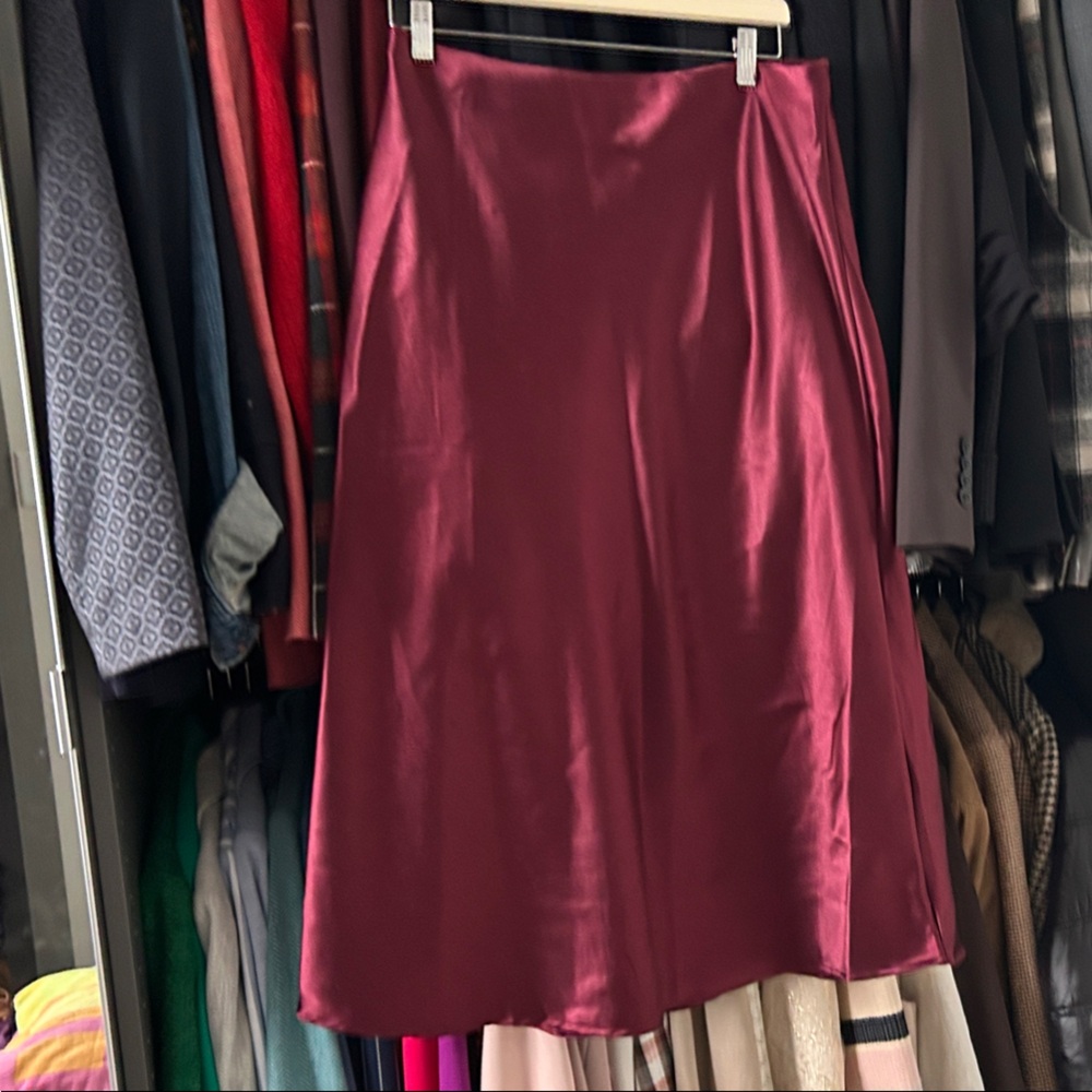 Jon & Anna Satin Burgundy Mini Skirt